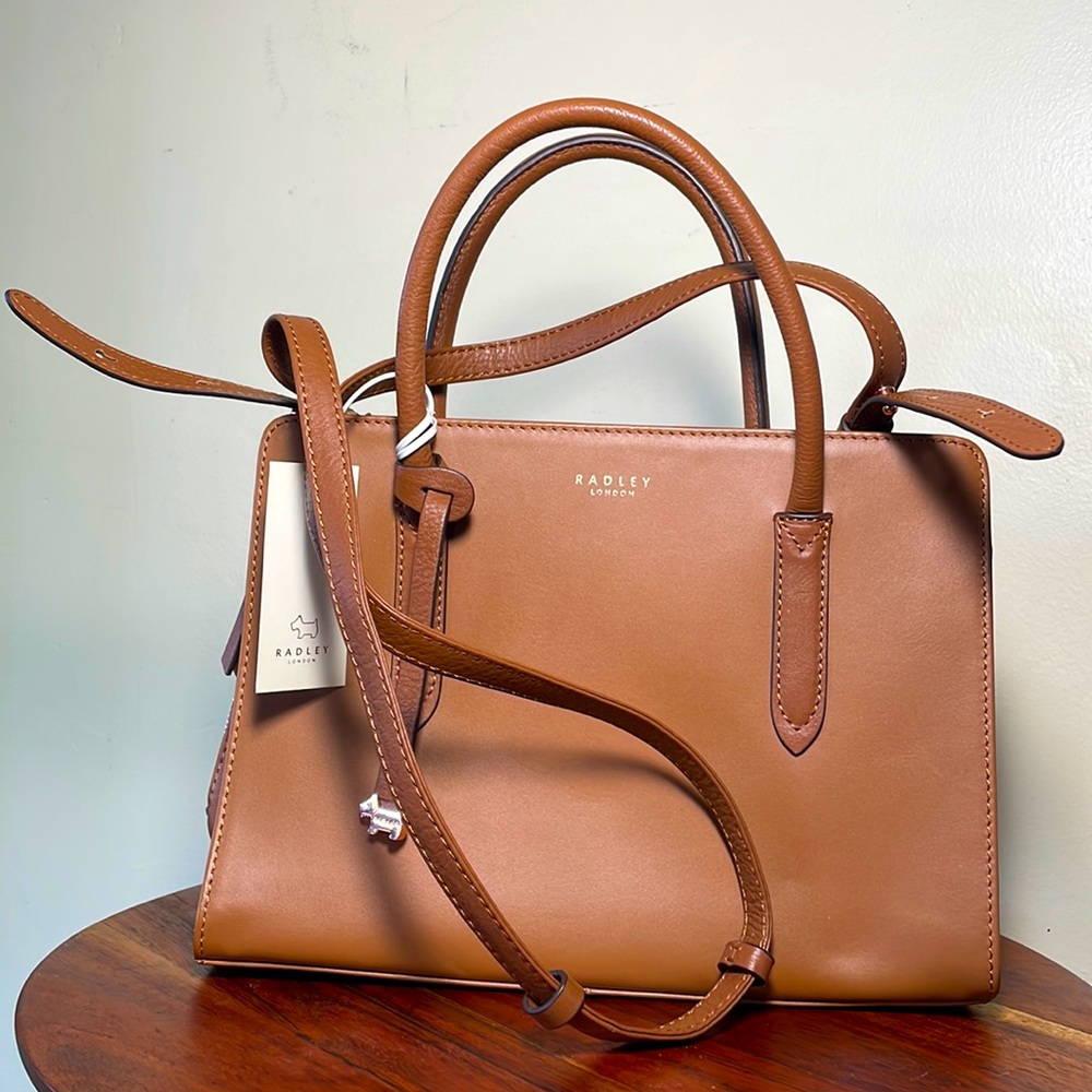 RADLEY LONDON authentic leather zip top satchel NEW W. TAGS